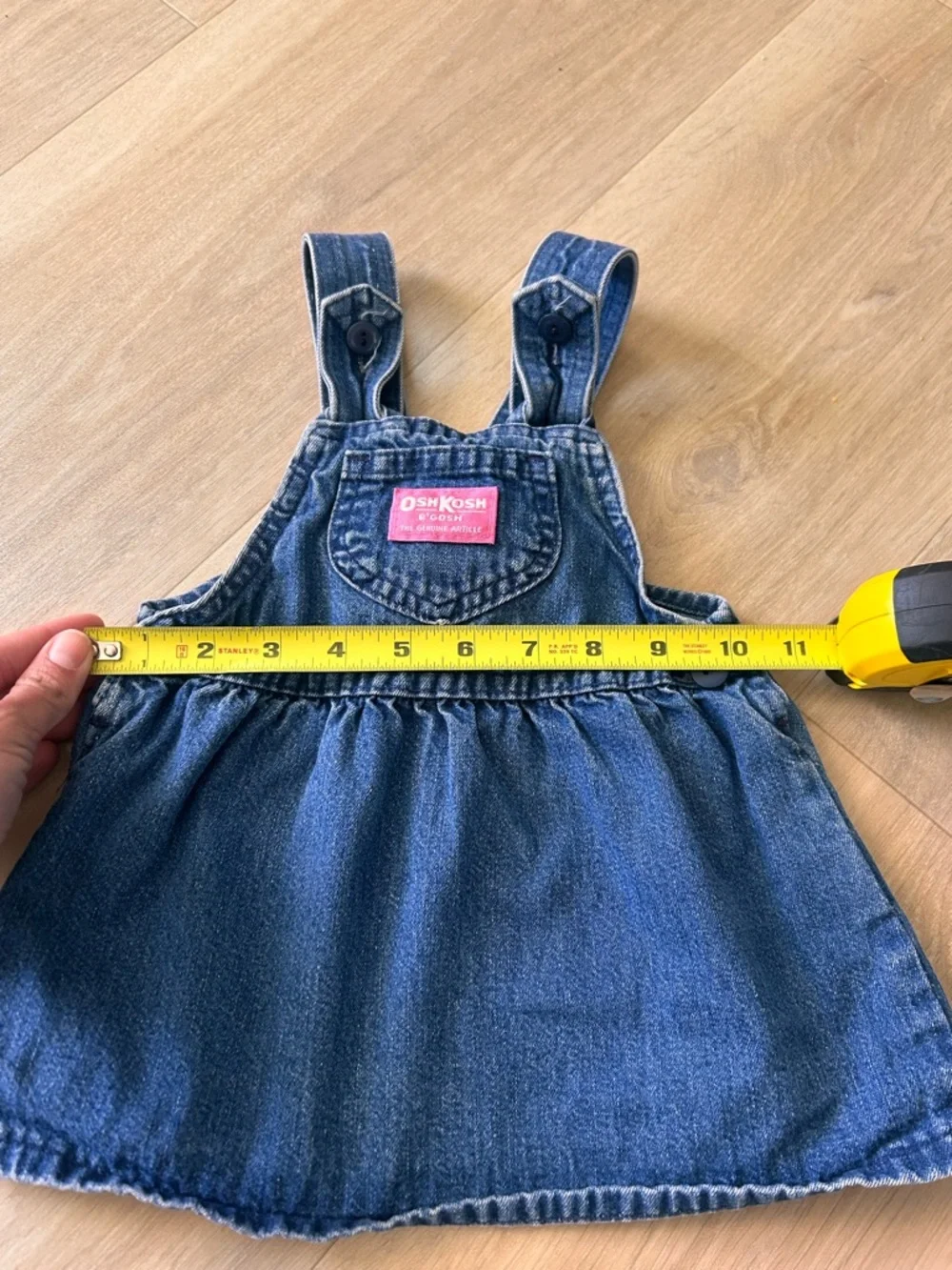 Vintage size 24m OshKosh B'gosh Denim Overall Dress for Kids - Blue